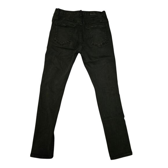 Homme + Femme Skinny Distressed Jeans Mens Black/White Logo Stripes - Sz 28 - Picture 3 of 8